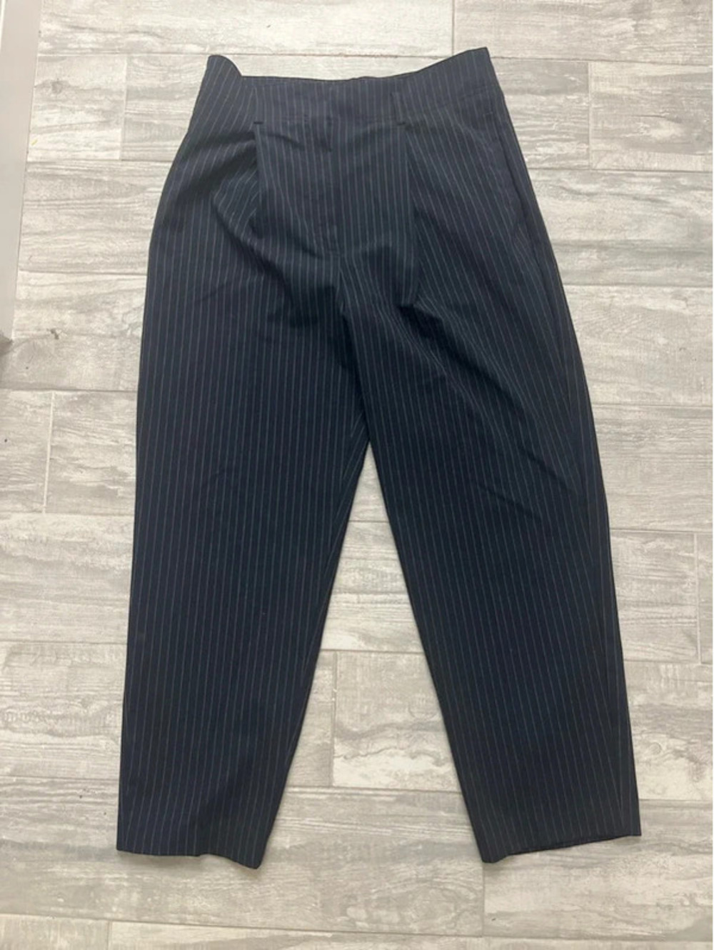 Mango Wide Leg Suit Pinstripe Pants